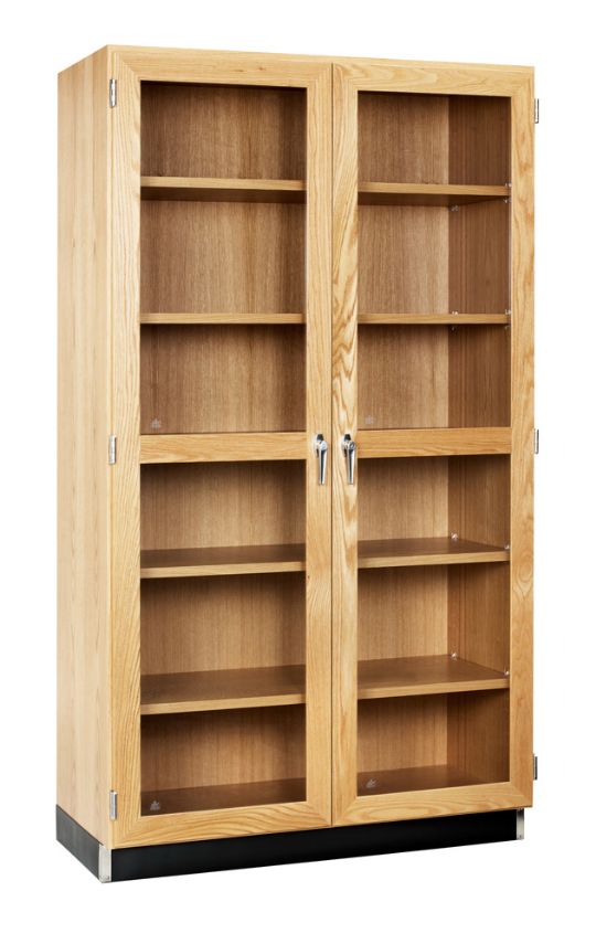 Tall Storage Cabinet with Glazed Double Doors