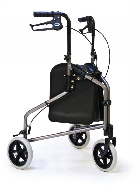 The 3-Wheel Cruiser Rollator has a zippered carry pouch