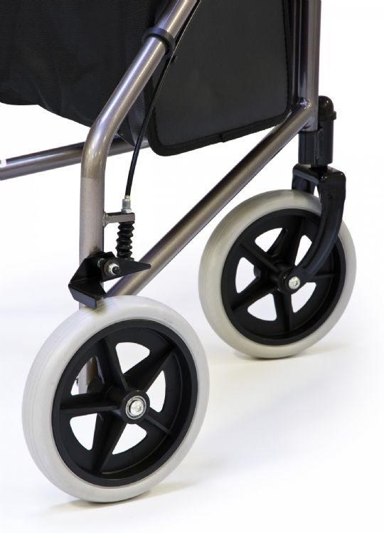 The 3-Wheel Cruiser Rollator has 8 in. wheels that can be used indoors and outdoors