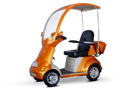 Orange - EW-54 4-Wheel Scooter without Full Covered Windshield