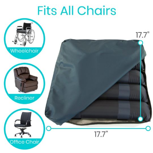 Vive Alternating Seat Cushion - Fits all chairs, including wheelchairs, recliners, and office chairs, for versatile comfort