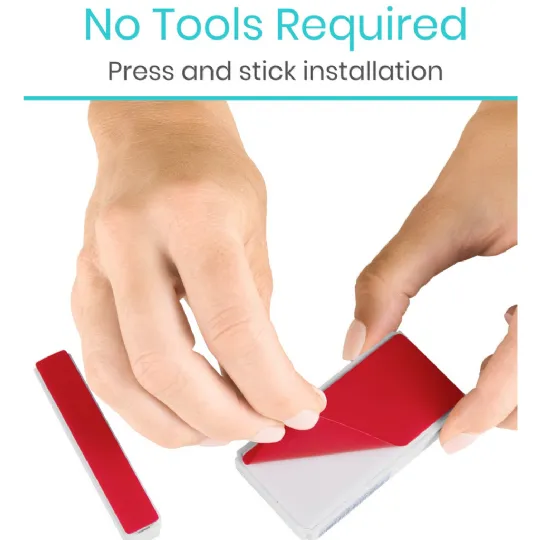 Quick and easy press-and-stick installation - no tools required