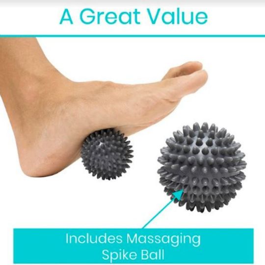 Includes spiky massage ball for targeted foot relief