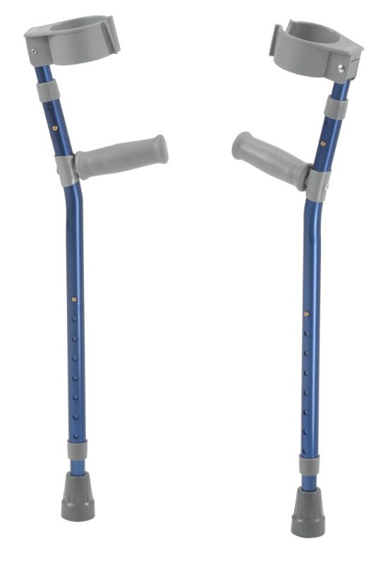 Pediatric Height Adjustable Forearm Crutches in Knight Blue