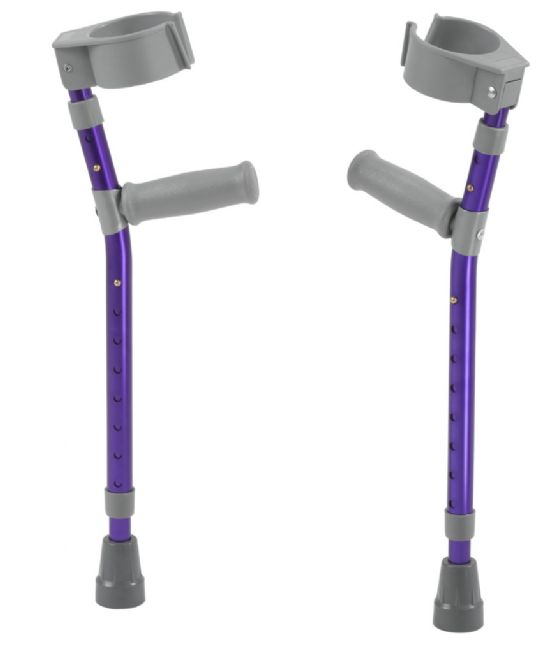 Pediatric Height Adjustable Forearm Crutches in Wizard Purple