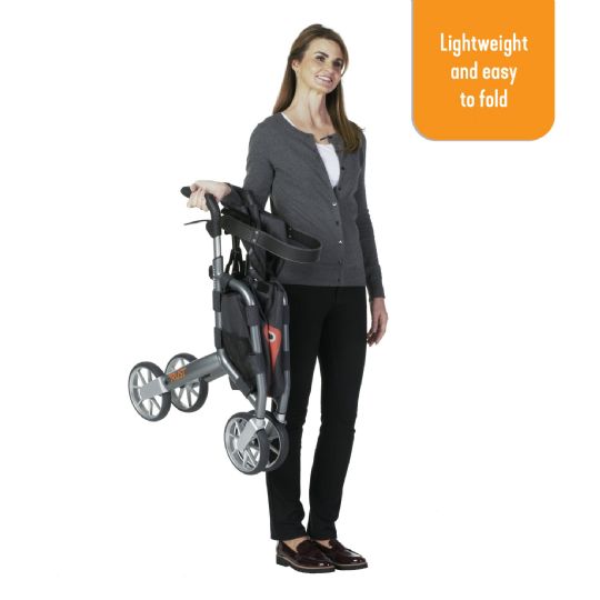 Rollator is lightweight and easy to fold.