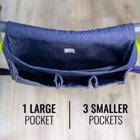 1 large pocket and 3 smaller pockets