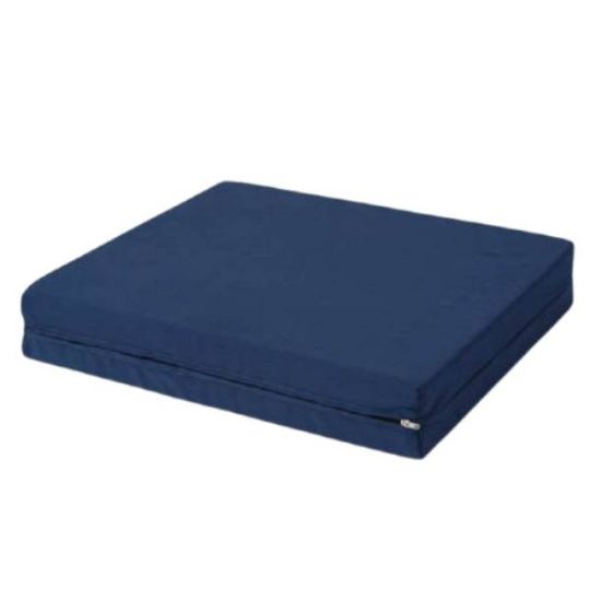 Polyurethane foam wheelchair cushion with removable, washable cover