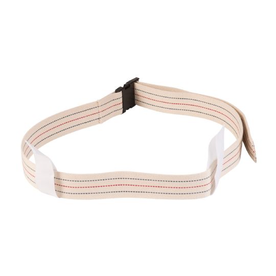 Adjustable cotton gait belt with buckle and grip loops for secure patient handling