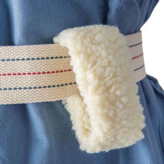 Close-up of gait belt with soft, padded grip loop for comfortable handling