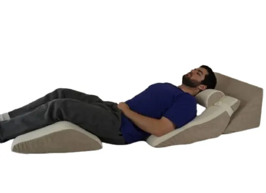 Ergonomic wedge pillow set designed for ultimate comfort and support in a reclined position.