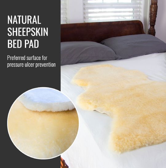 Natural sheepskin bed pad