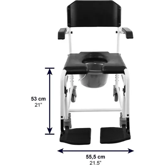 Shower Commode Chair with Wheels, Ultra Lightweight and 264 Lbs