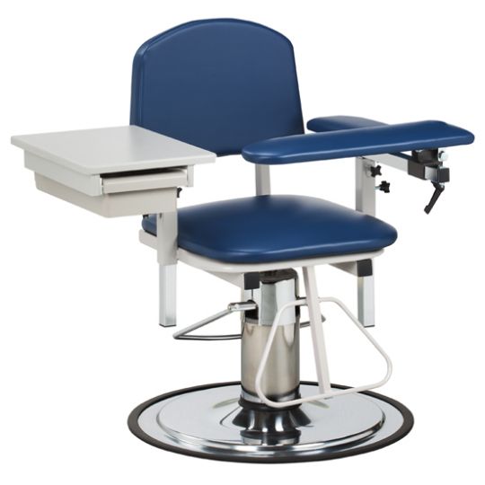 Padded, Blood Drawing Chair with Padded Flip Arm and Drawer
