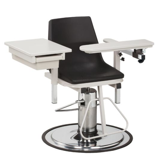 EZ Clean Blood Drawing Chair with ClintonClean Flip Arm and Drawer