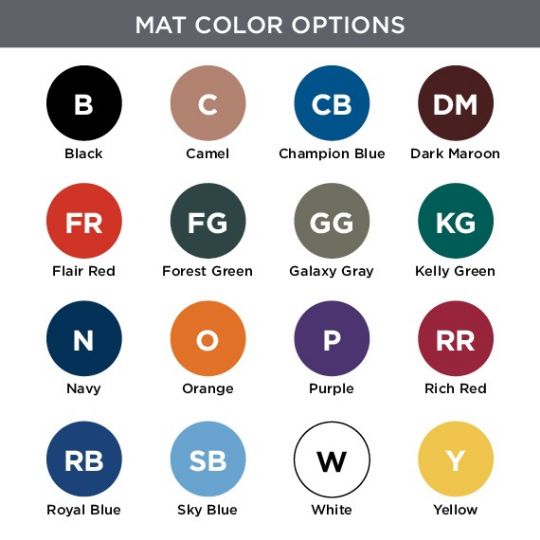 Color Options for Extra Soft Dual Layer Gym Mats
