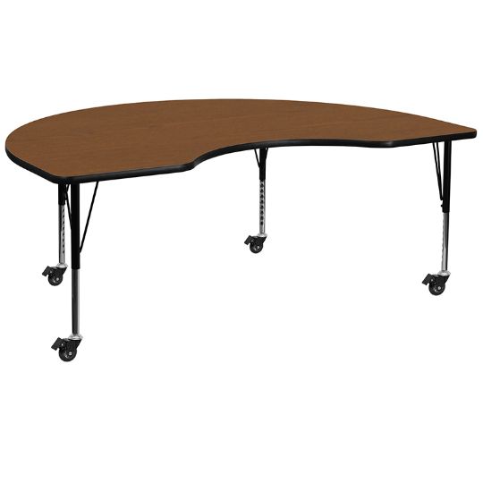 Each Kidney-Shaped Preschool Table can be upgraded with casters