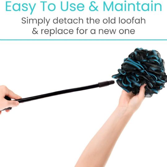 Easy to use and maintain with replaceable loofah head