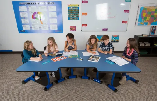 Six-Person Pedal Desk - Super Small for K-2nd Grade