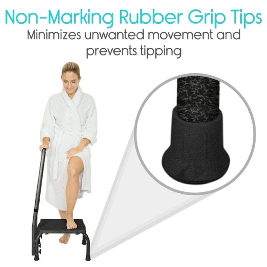 Non-marking rubber tips ensure stability and prevent movement