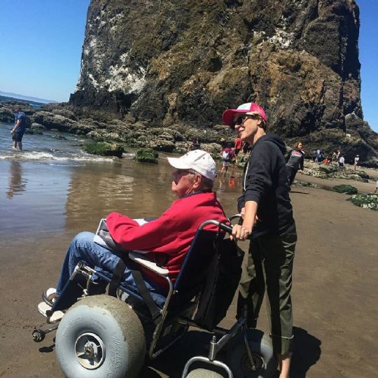 This wheelchair is mainly used for beach activities 