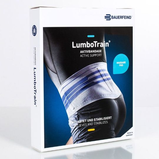 Packaging for the Bauerfeind LumboTrain Back Support 