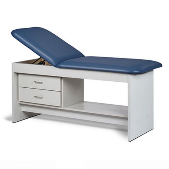 Its topcoat finish is scratch-resistant - in Gray Laminate with Royal Blue Upholstery