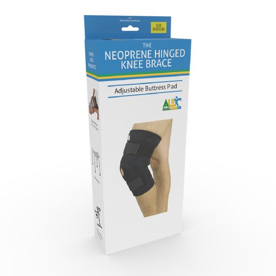 Neoprene Hinged Knee Brace with Adjustable Buttress Pad