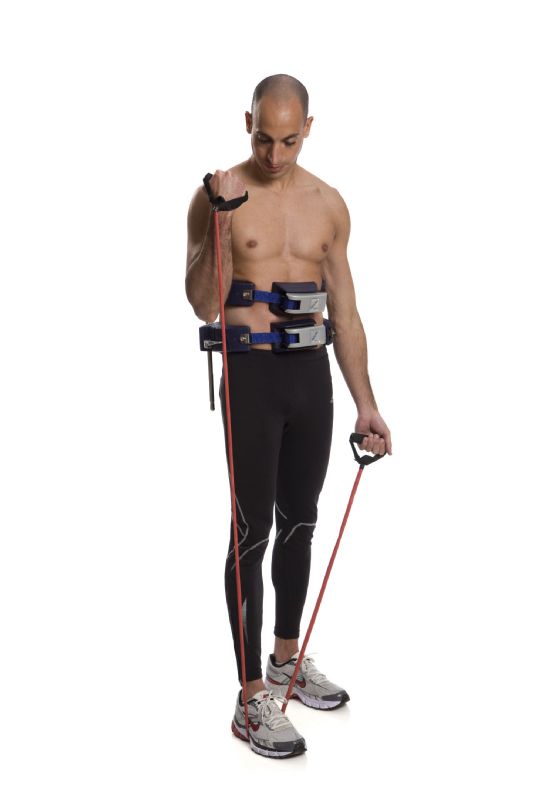 Patients can work on resistance training during PT without having to remove their Vertetrac device