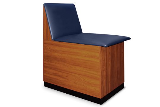 Back of the Single Seat Taping Station - Shown with Fixed 75 Degree Upholstered Back