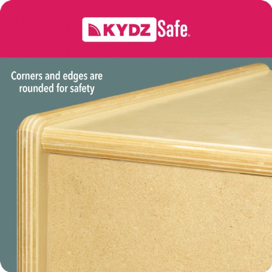 Corners and edges are rounded for safety