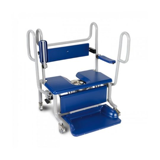 Carmina Bariatric Shower and Commode Chair with Adjustable Foot Rest (Shows Optional Bedpan)