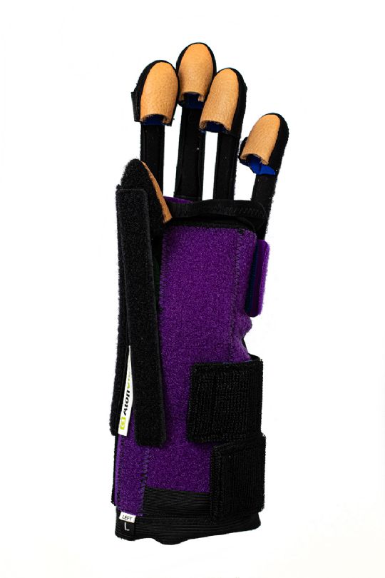 The glove works as an exoskeleton and helps in grasping and releasing objects