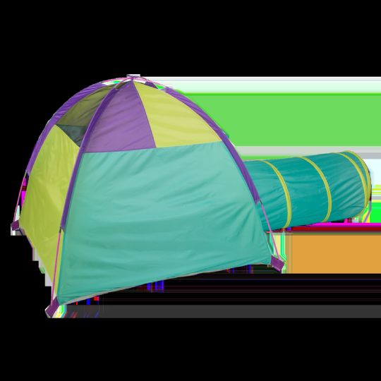 Covered side view of tent