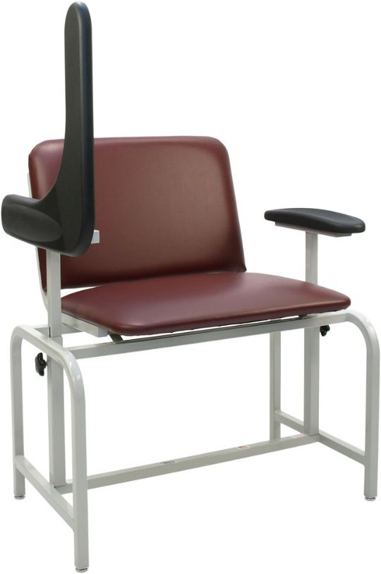 Winco Extra Large Padded Bariatric Blood Drawing Chair with Arm Up