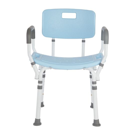 Rhythm Healthcare Shower Chair with Back and Padded Arms - Blue Version