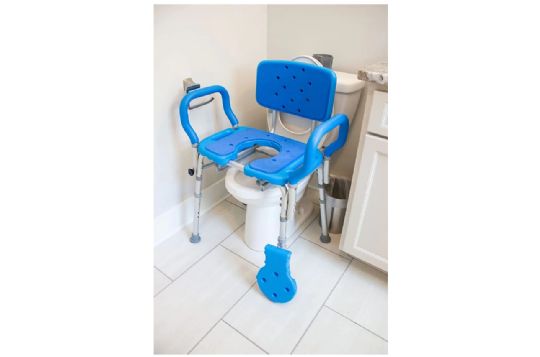 The Bariatric 3 in 1 Shower Commode Chair can be used as a toilet safety frame
