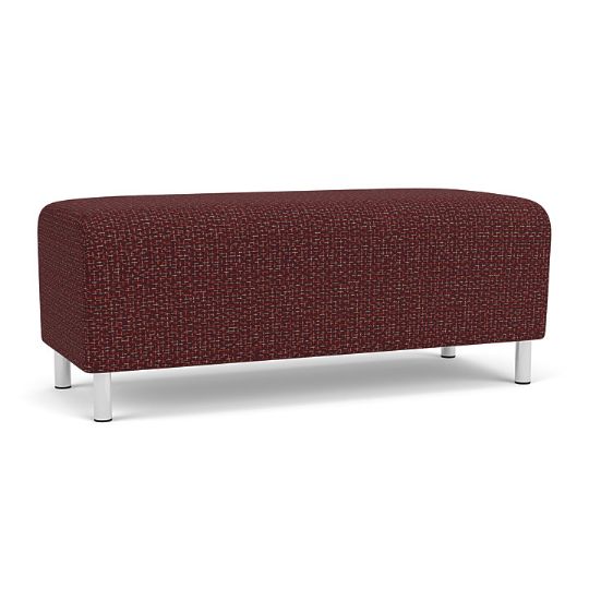 Siena Backless Loveseat Bench with nebbiolo upholstery and steel legs