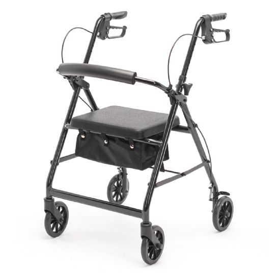 Protekt Aluminum Rollator Lightweight Mobility Aid with Padded Seat and Storage Pouch