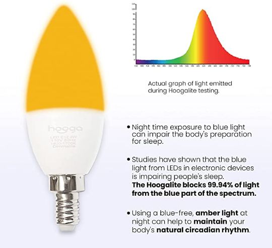 Amber light helps maintain your natural circadian rhythm