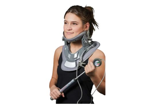 Cervical Neck Traction Collar Device for Neck Back pain Relief Inflatable  Grey