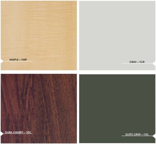 4 Laminate counter Colors for the Base and Wall Cabinets
