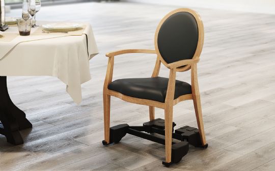 ComforTek Chair Caddy shown attached to a stationary chair (Chair not included)