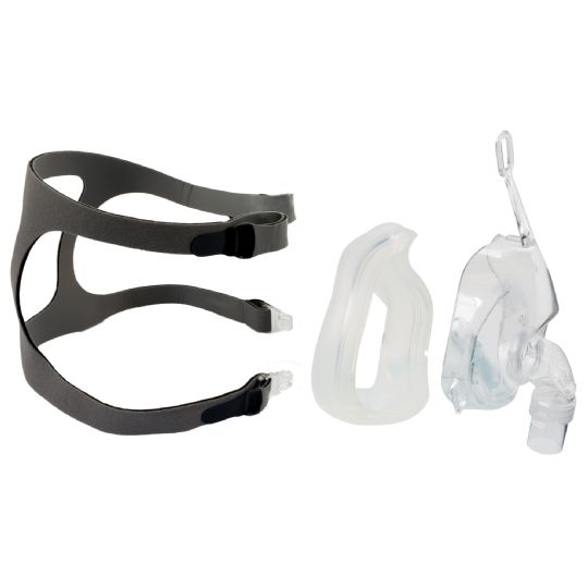 Headgear, cushion, and three mask sizes are included with purchase
