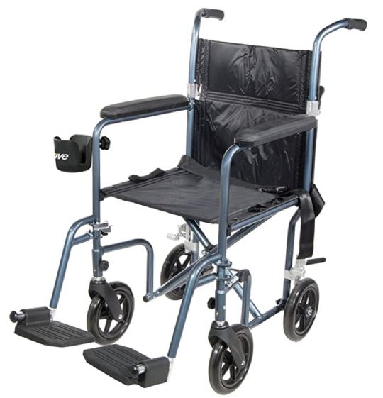 Universal Cup Holder shown on a wheelchair (wheelchair not included)