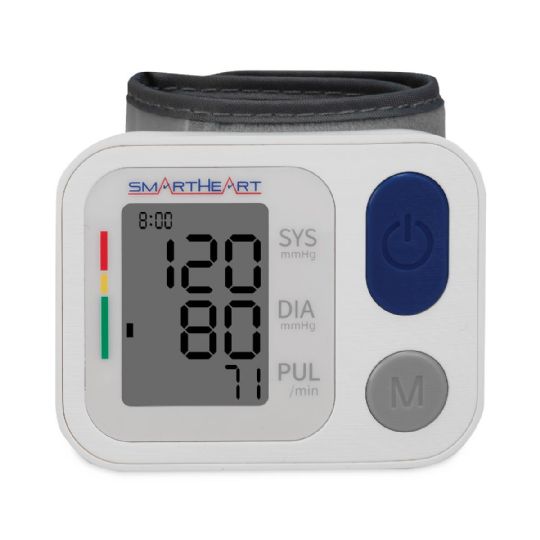 Compact SmartHeart Wrist Blood Pressure Monitor with Easy One-Touch Operation