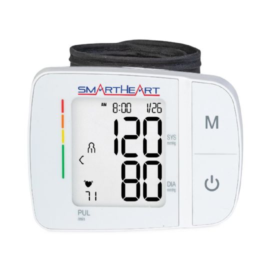 SmartHeart Wrist Blood Pressure Monitor with Large Display and Indicator Lights