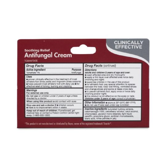 TheraCare Antifungal Cream - Backside of Box