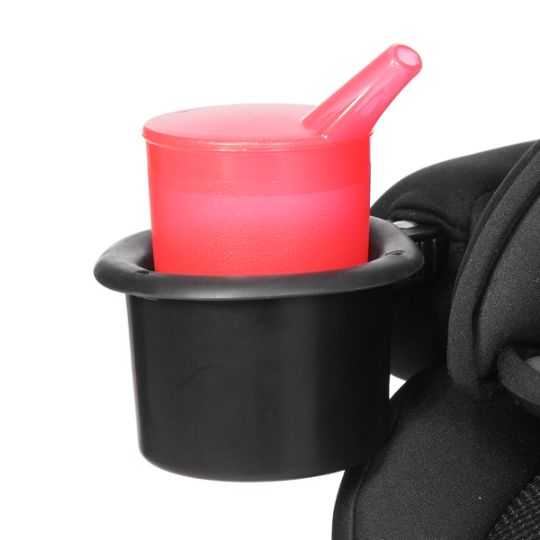 Cup/snack holders can be used on either side. 