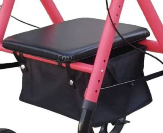 The Deluxe Rollator Walker has a removable storage bag
